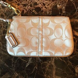 COACH METALLIC Taupe Wristlet!
